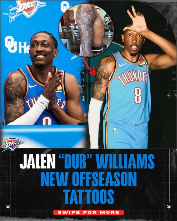 杰伦威休赛季右手新增大花臂:天使图案+耶稣+大卫与歌利亚! 杰伦威休赛季右手新增大花臂:天使图案+耶稣+大卫与歌利亚!