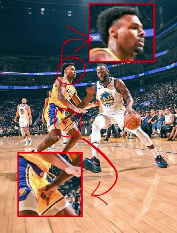 扫到布朗尼裆部！美球迷打趣追梦内心OS：不及你爸爸哦